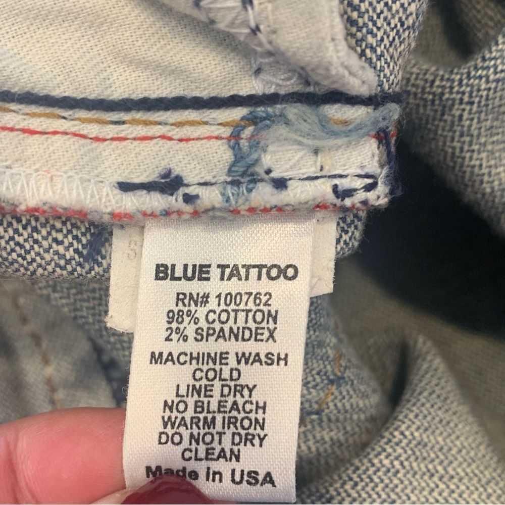 The Buckle Blue Tattoo Bell Bottom Blues Jeans Size 31 - Picture 10 of 10